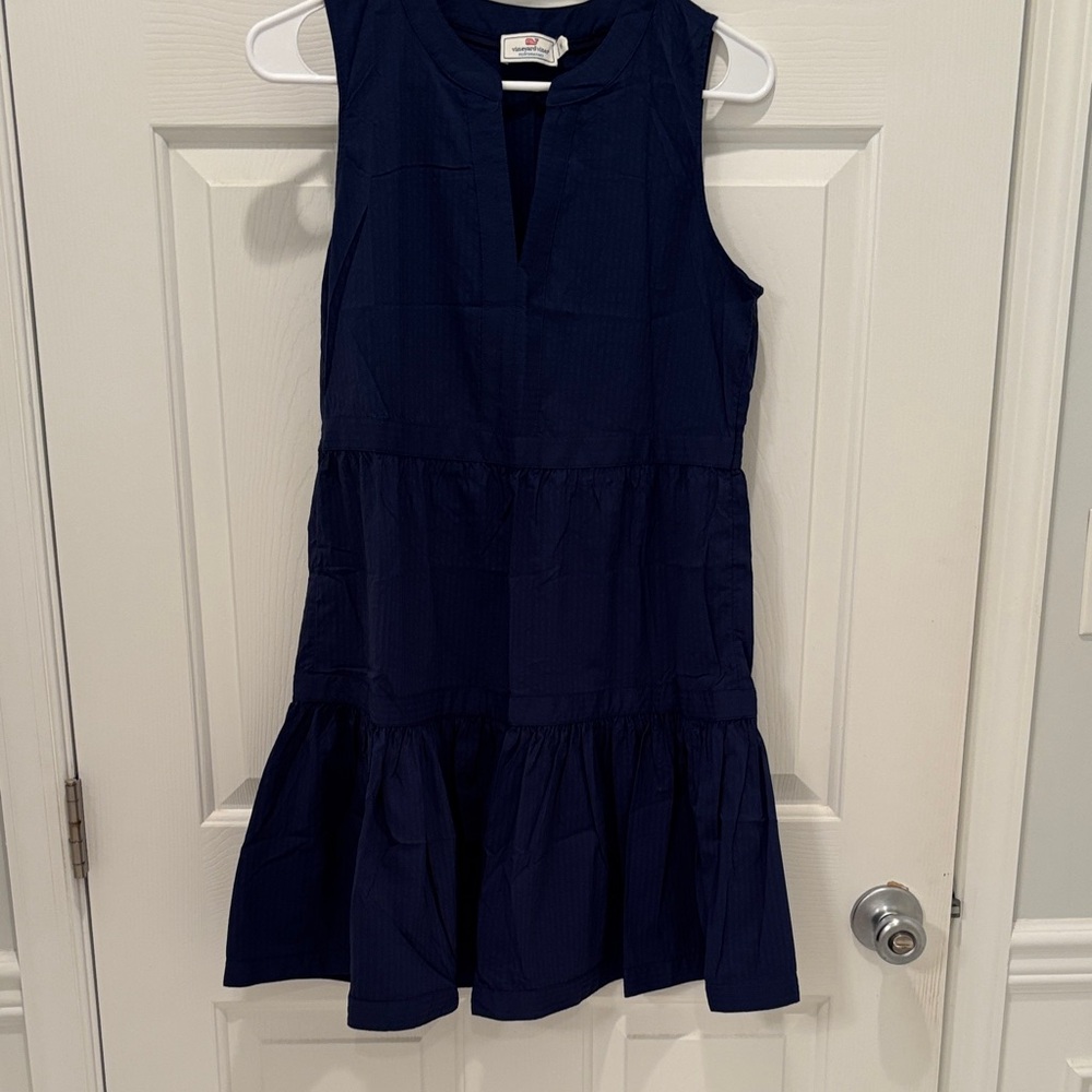 Vineyard Vines Performance Navy Sleeveless Tiered Dress-firm price